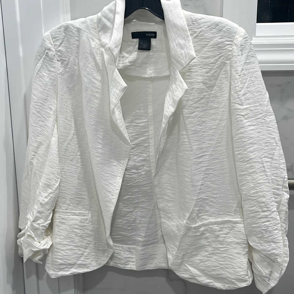 AQUA Ruched Sleeve Cardigan
